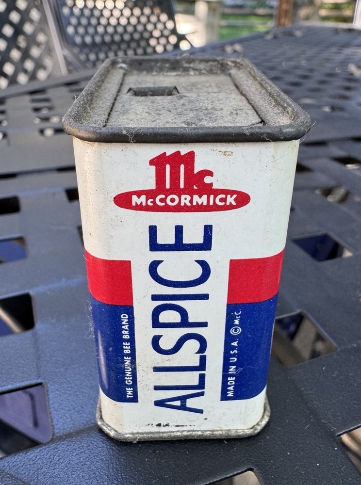 Vintage McCormick Allspice Tin Empty 1.25oz