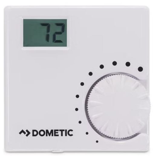 Dometic 9610008133, OEM Hydroflame Furnace Wall Thermostat 12V DC Heat, White