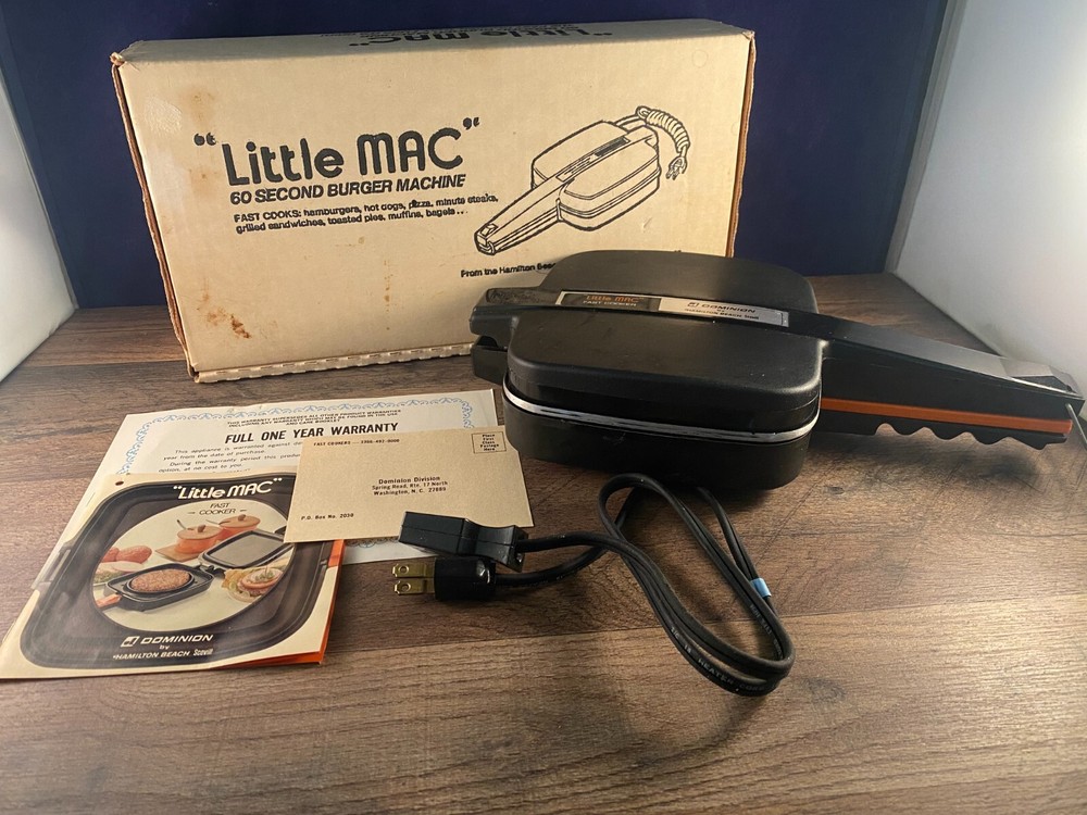 Vintage HAMILTON BEACH "Little MAC" 60 Second Burger Machine