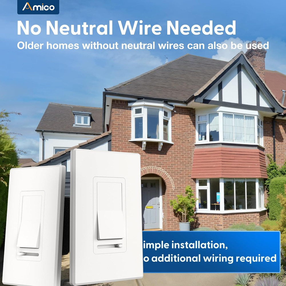 24 Pack Light Dimmer Switch, No Neutral Wire, Single Pole or 3-Way, for Dimmable