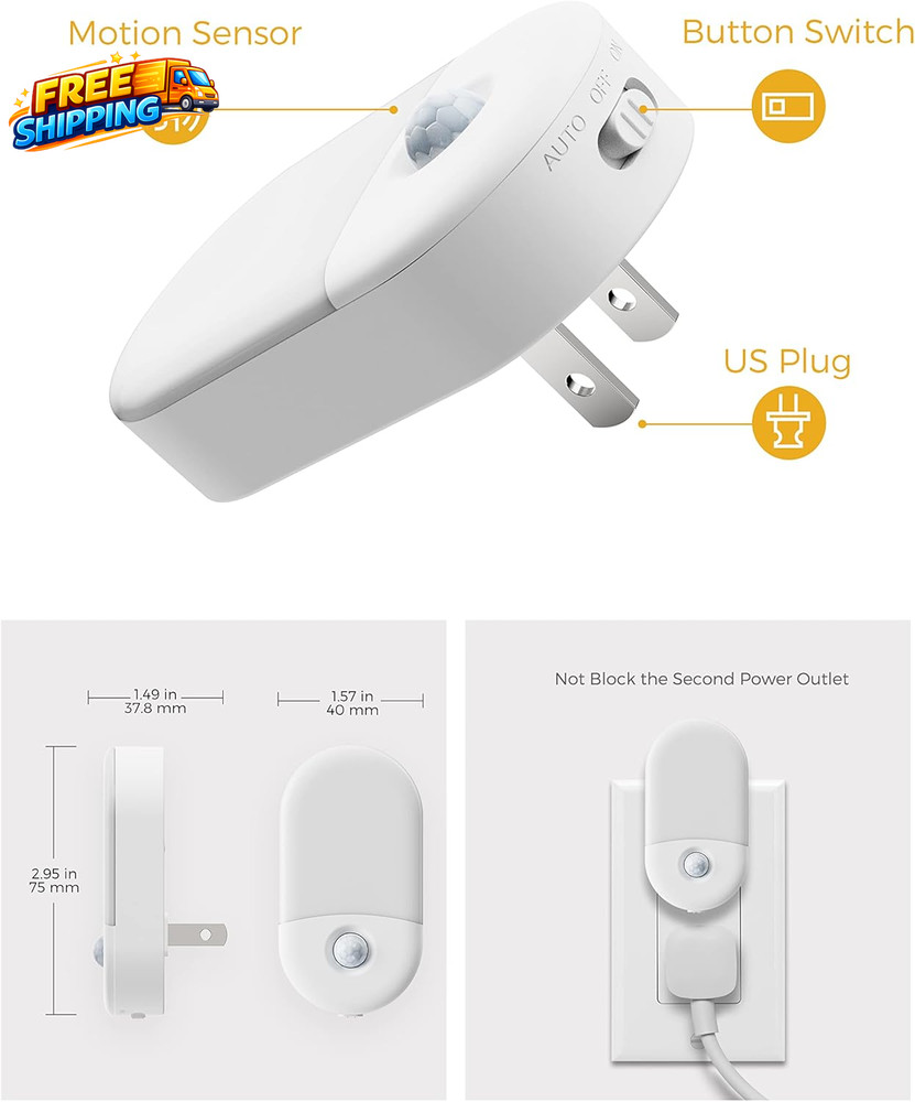 Motion Sensor Night Light 2Pack Motion Activated Night Light Night Lights Plug