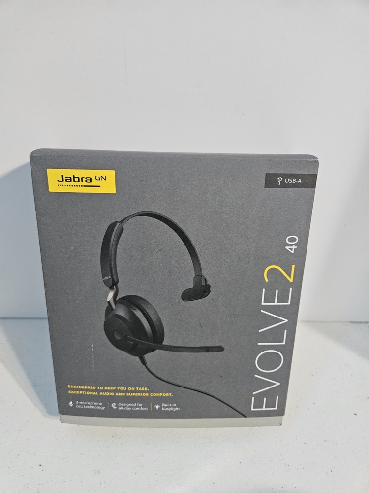 Jabra Evolve2 40 Stereo Headset (MS Teams, USB-A) - Black NEW OPEN BOX