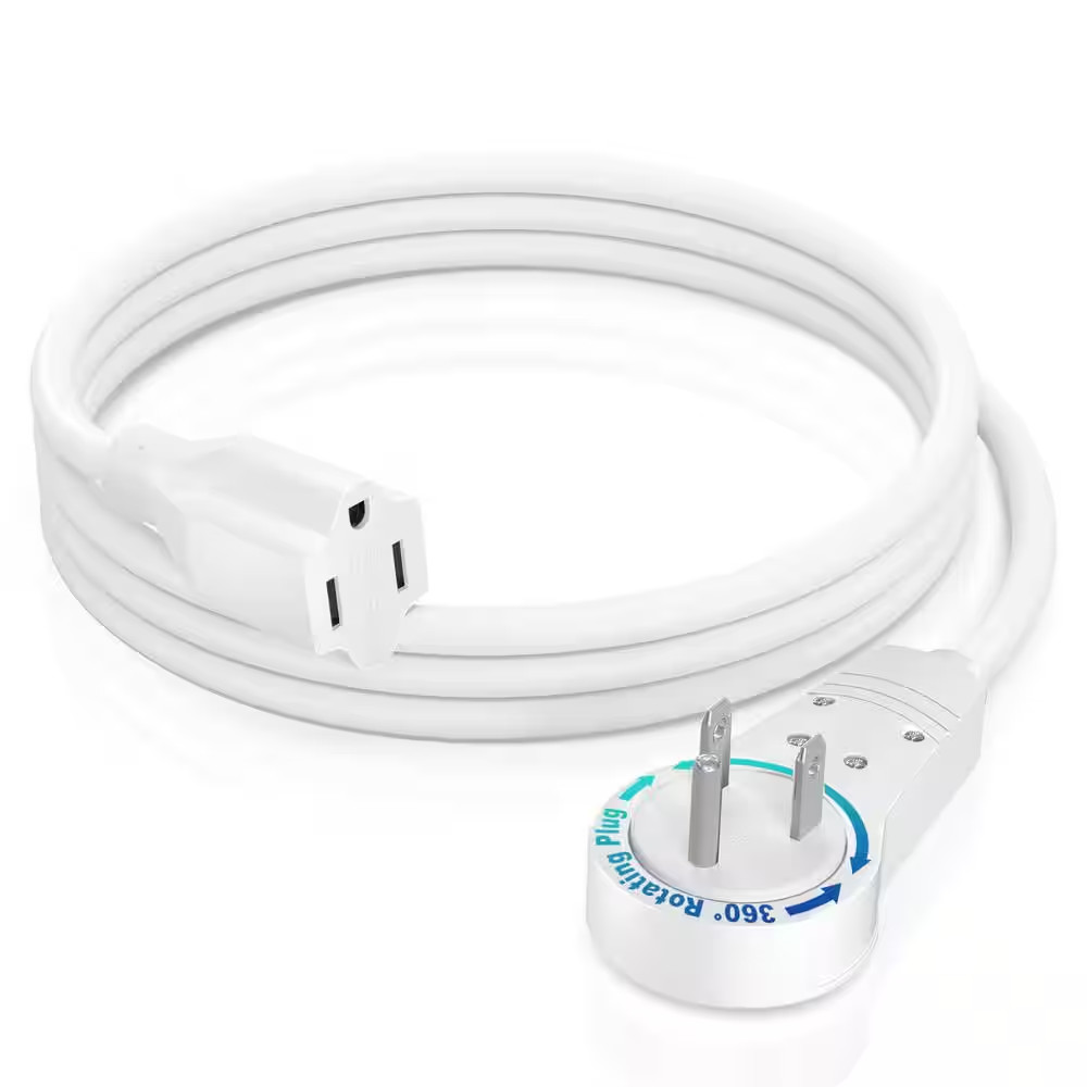 3 Ft. 14/3 Medium/Heavy Duty Indoor Extension Cord with 360° Rotating Flat Plug,