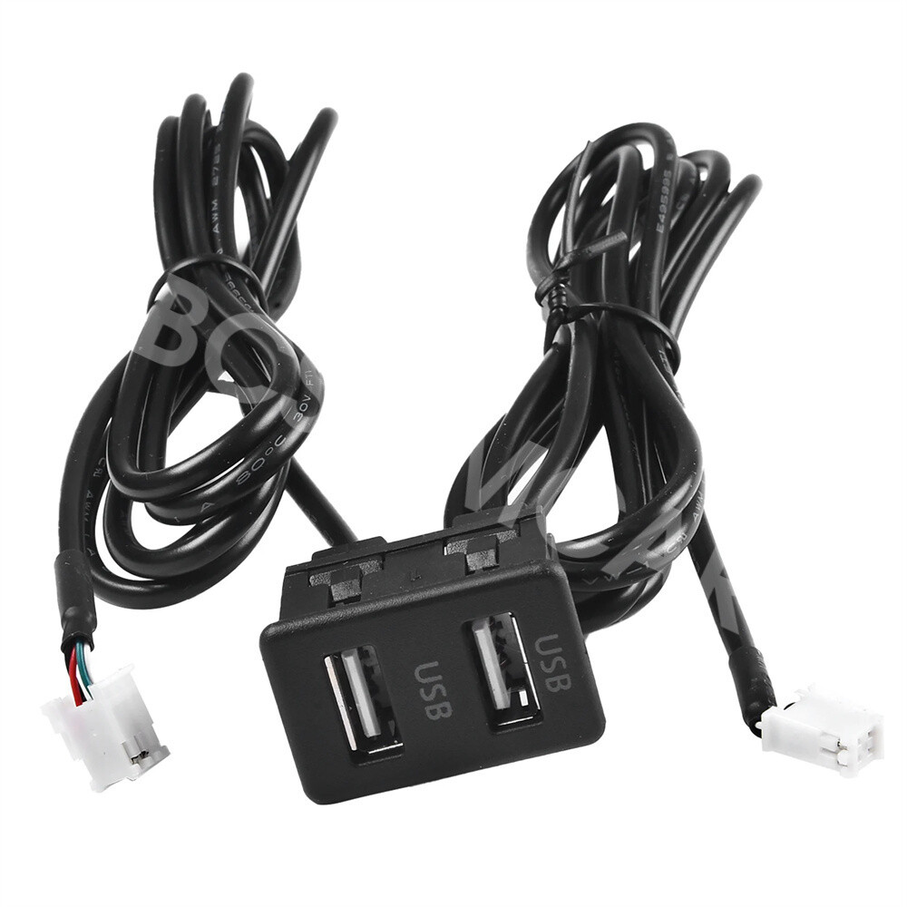 Dual USB Port Panel Interface Extension Cable 145cm For Car Android Navigation