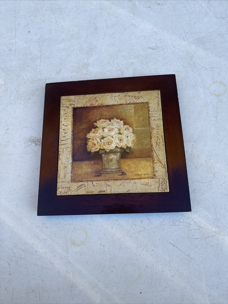 Framed Floral Tile 8”x8”