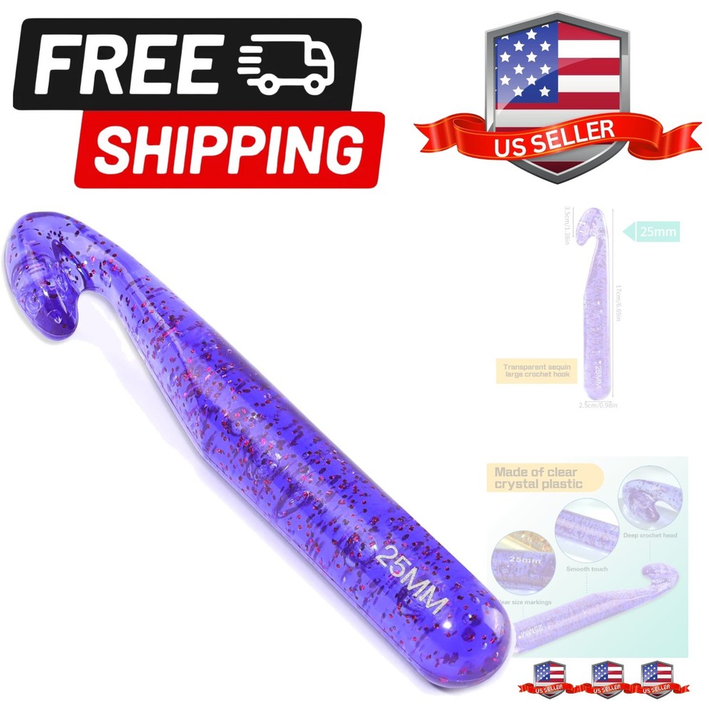 25 mm Large Crochet Hooks, Ergonomic Handle for Arthritic Hands, Professional...