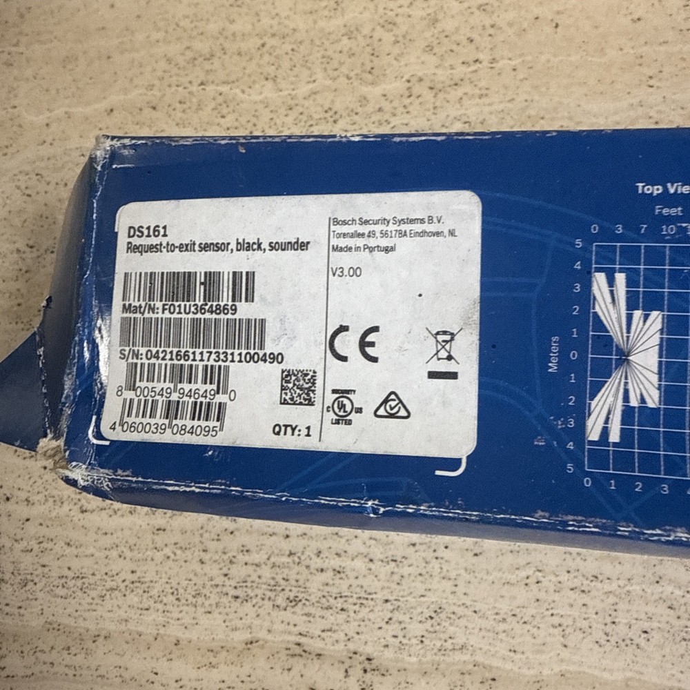 Bosch DS161 High Performance Request-to-Exit PIR Motion Sensor Sounder, Black