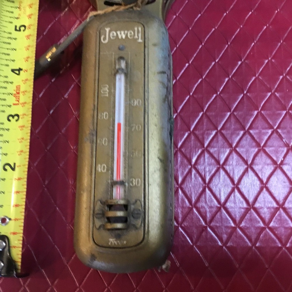 Vintage Brass Temperature Regulator Thermometer Clock