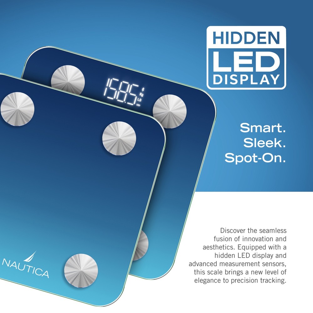 396-Lb Capacity Digital Bathroom Scale, Bluetooth, LED Display, BMI