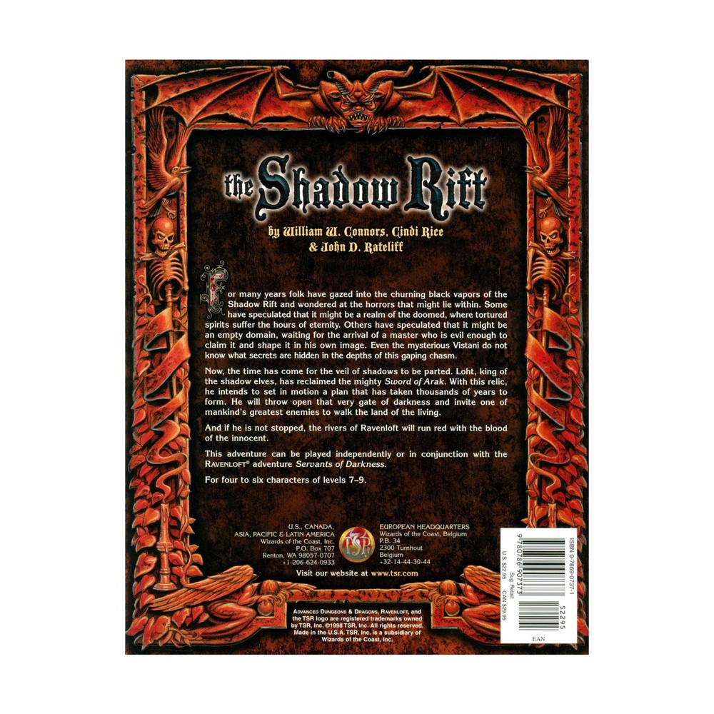 TSR Ravenloft Shadow Rift VG