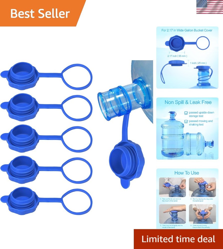 Durable Leak-Proof Silicone Caps for Instant Water Jug Replacement - 5 PCS