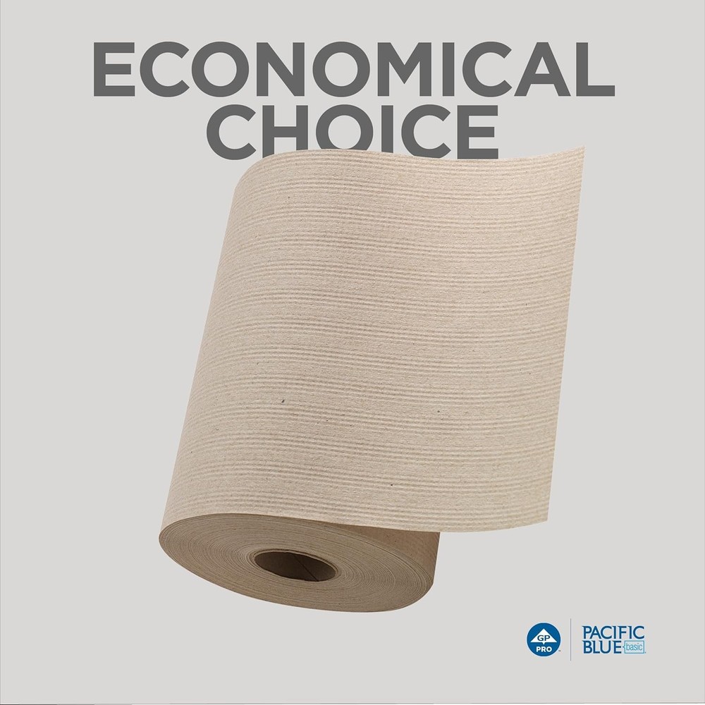 Blue Basic Recycled Paper Towel Roll Brown,350 Feet Per Roll 12 Rolls Per Case