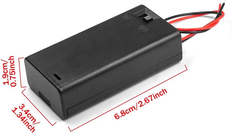 5Pcs 2 AA Battery Holder with Switch, 2X 1.5V Case with...