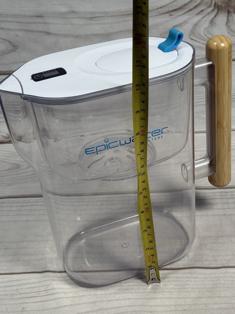 Epic Pure Drinking Water Filter Pitcher BPA Free with Digital Filter Countdown