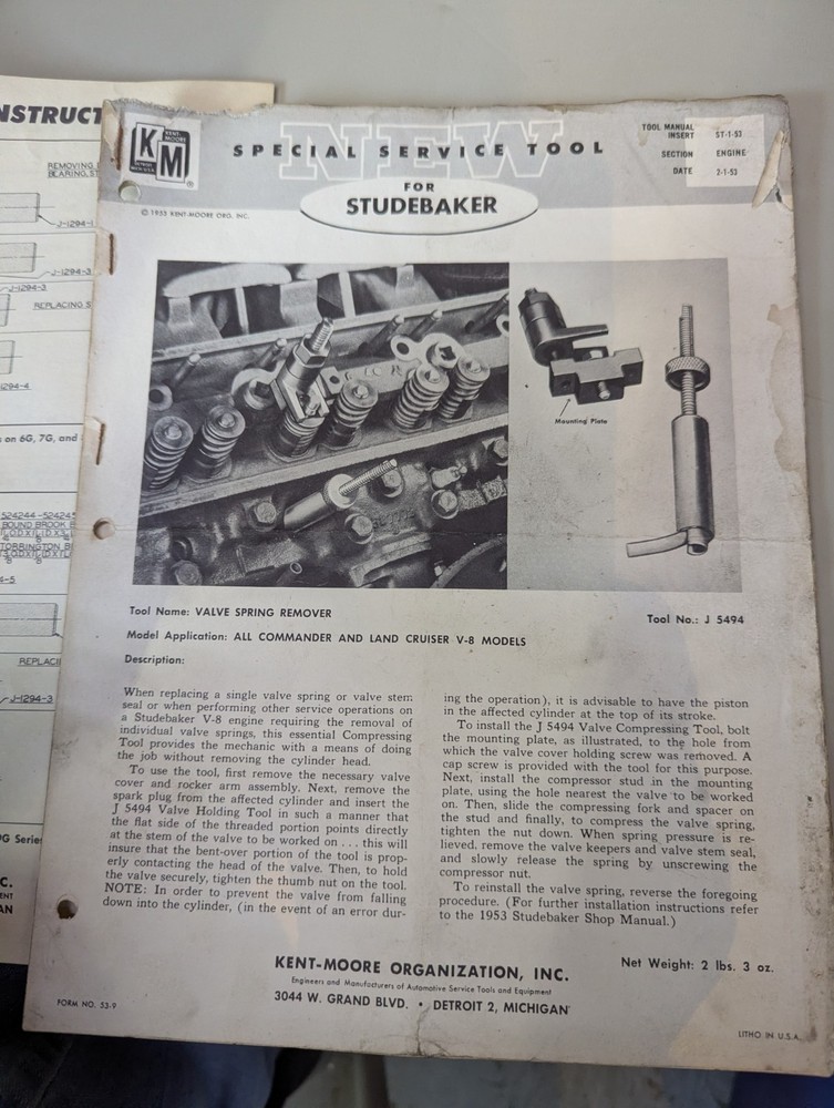 Studebaker Accessory Repair Tools Flyer