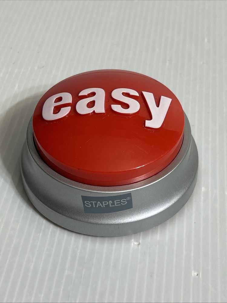 Vintage Staples "That Was Easy" Red Button