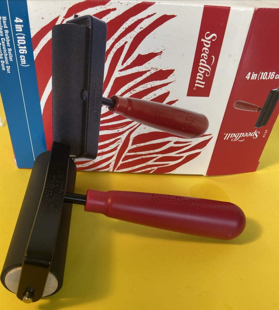 Speedball Hard Rubber Roller Brayer 4" Wide NEW