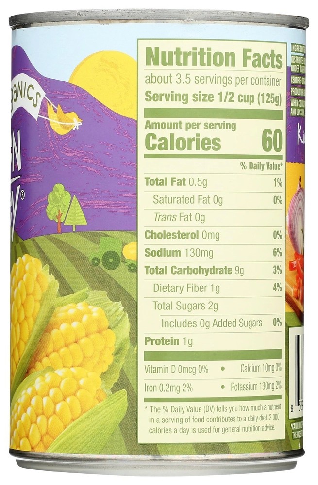 GREEN VALLEY Organic Whole Kernel Sweet Corn 15 OZ