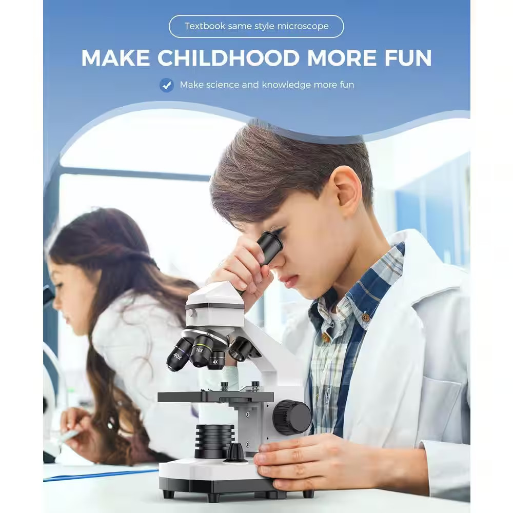 Compound Microscope 100X-2000X High-Power Biological Microscope for Students wit