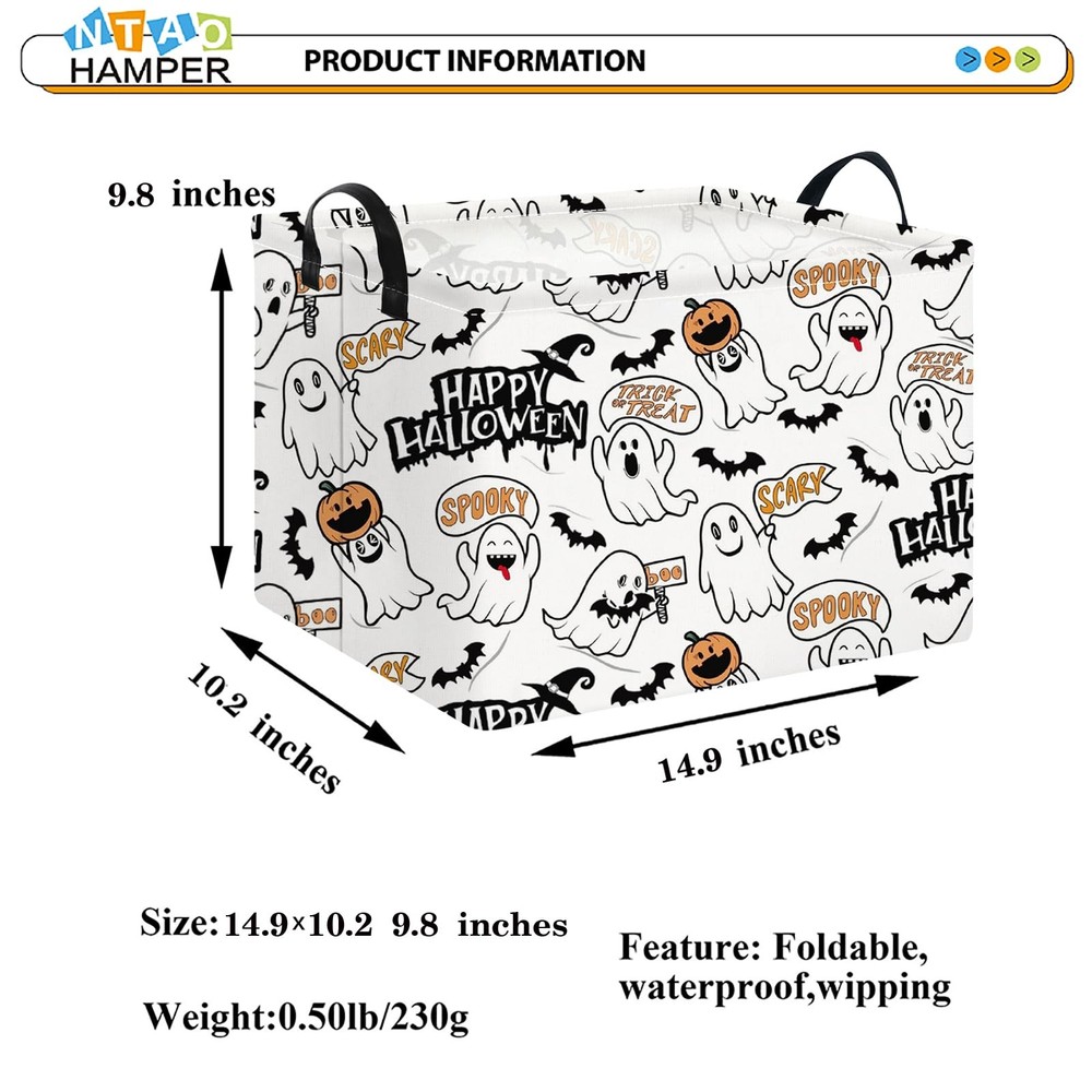 NTAOHAMPER Rectangular Storage Baskets, Gift Basket for Halloween, Book Box, ...