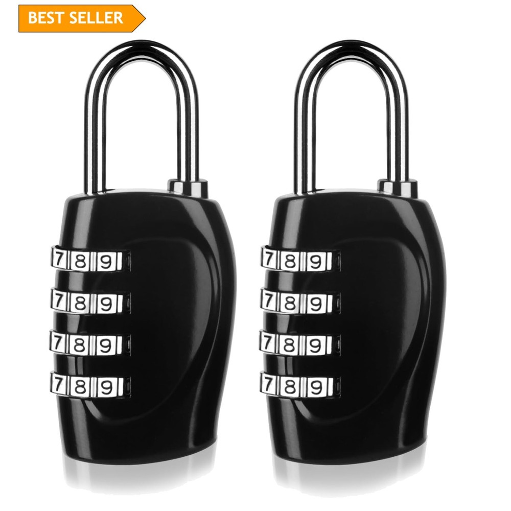 Effortless Security: 2 Pack Waterproof 4-Digit Combination Lock with Side Window