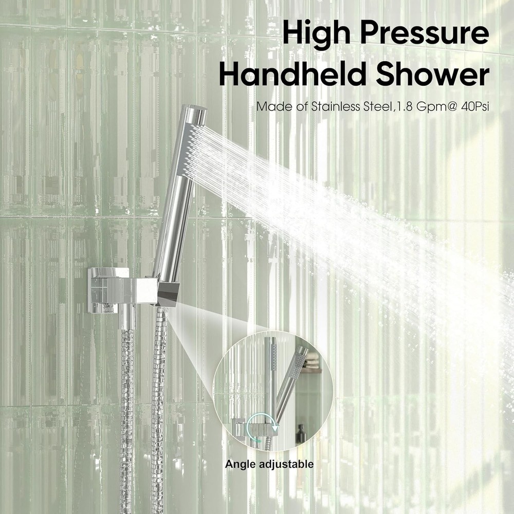 Rain Shower System with Handheld Chrome Wall Mount