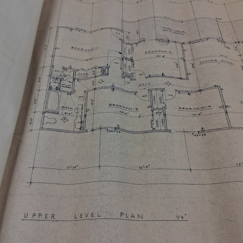 Mid Century Original 1969 Architectural Blueprints Drawings
