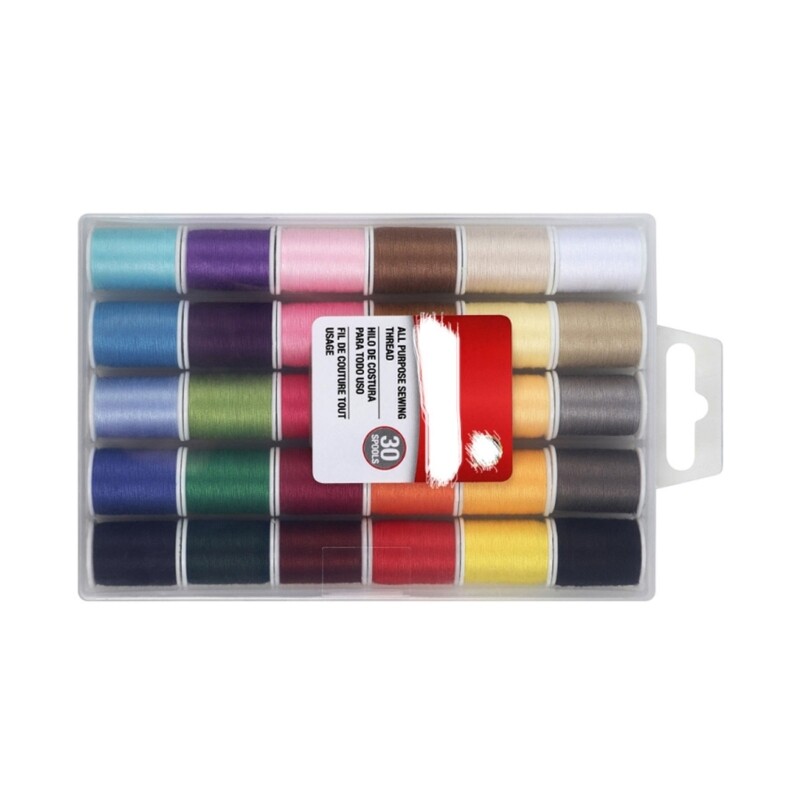 30 Roll Polyester Sewing Thread 50 Yard for Sewing Machines Hand Stitching Tool