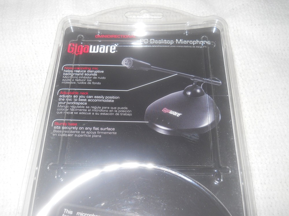 Gigaware Noise-Cancelling PC Desktop Microphone - Omnidirectional - Black