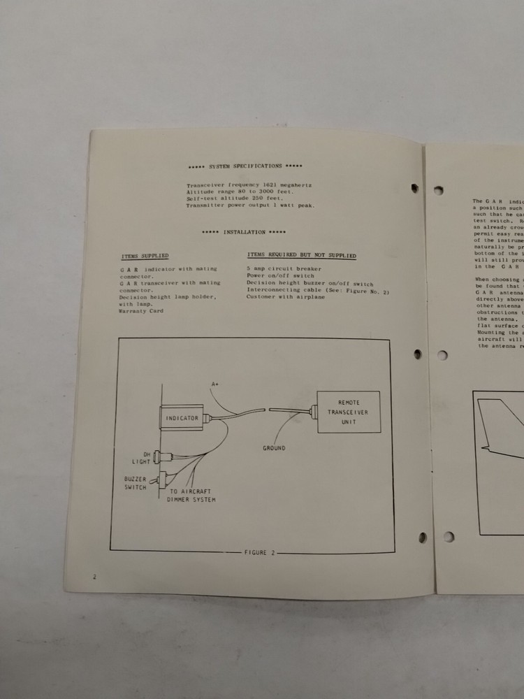 IFD GAR Ground Avoidance Radar Preliminary Installation Manual May 1969-Original