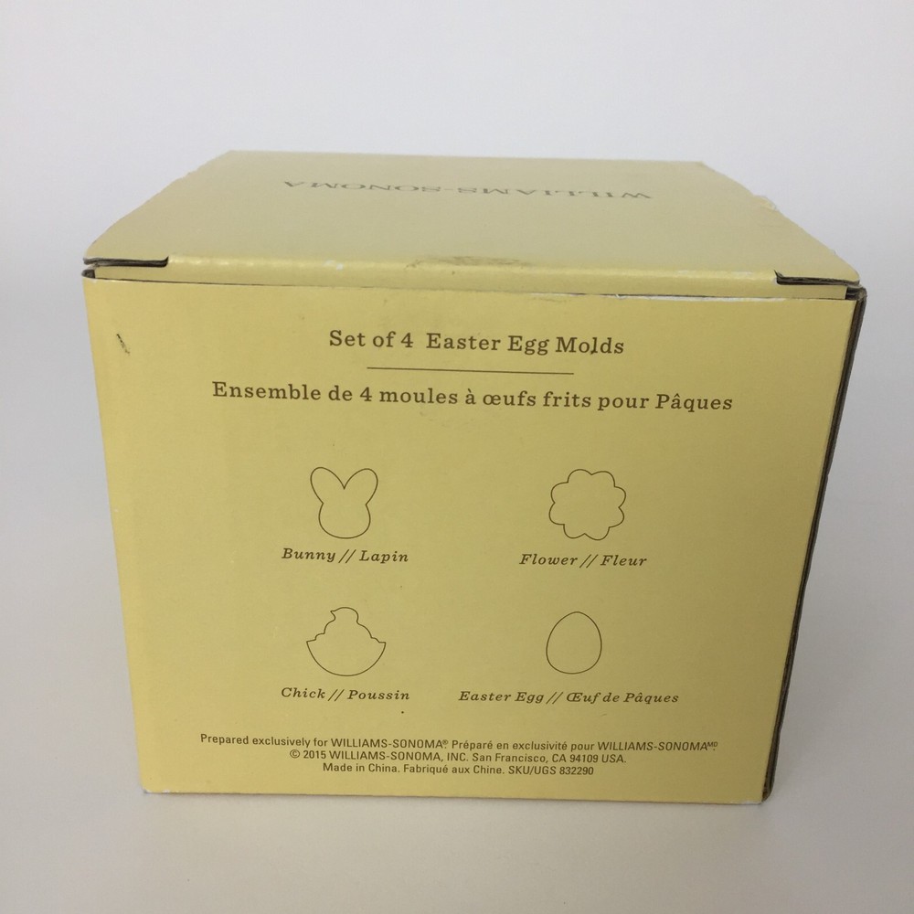 WILLIAMS SONOMA 4 Easter Egg Molds For Eggs Or Cookie Cutters 2015 Retired NEW