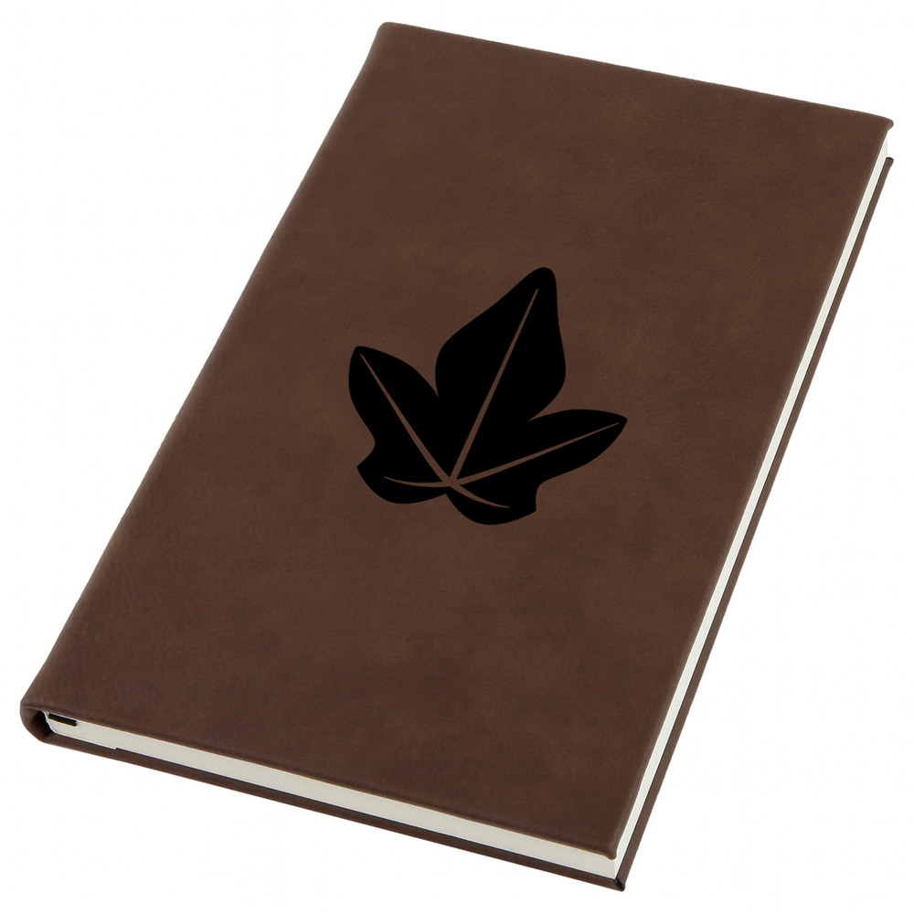 Ivy Leaf Engraved Leather Journal, Personal Planner with Lined Pages
