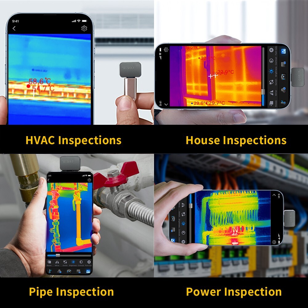 ±1.5℃ Most Accurate Thermal Imaging Camera for Android Phone HVAC Inspection