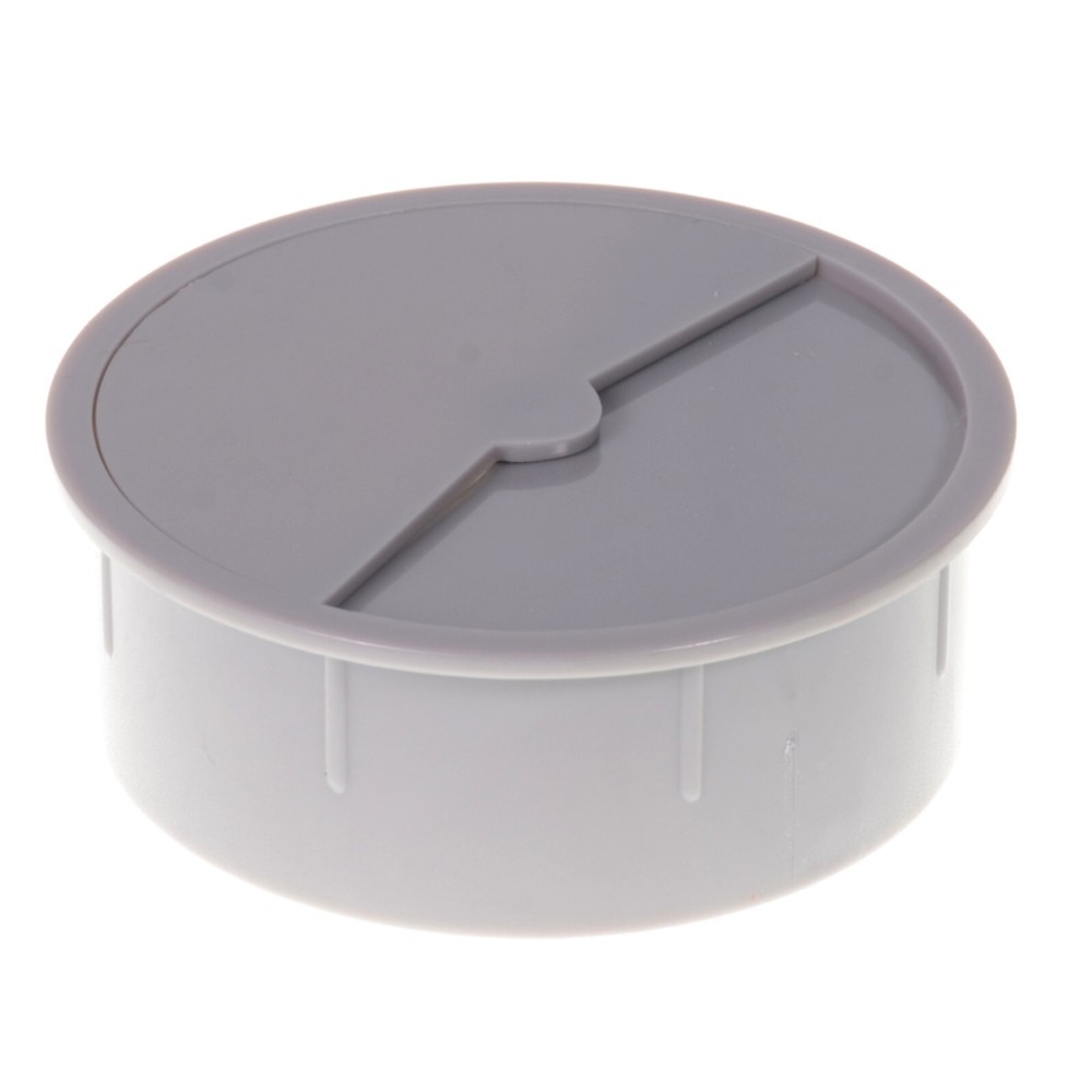 3" Grey Computer Desk Table Port Wire Cable Hole Cover Grommet