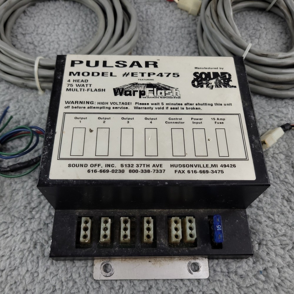 Sound Off Pulsar WarpFlash 4 Head 75 Watt Strobe Power supply ETP475 Multi-Flash