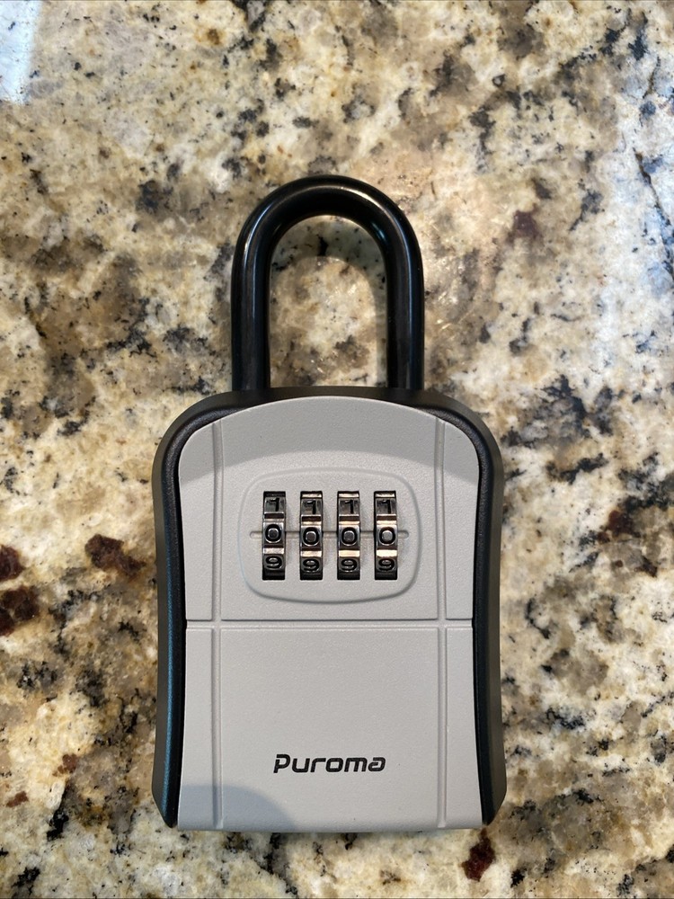 Puroma Key Lock Box, Portable Combination Lockbox Wall-Mounted Key Storage Box