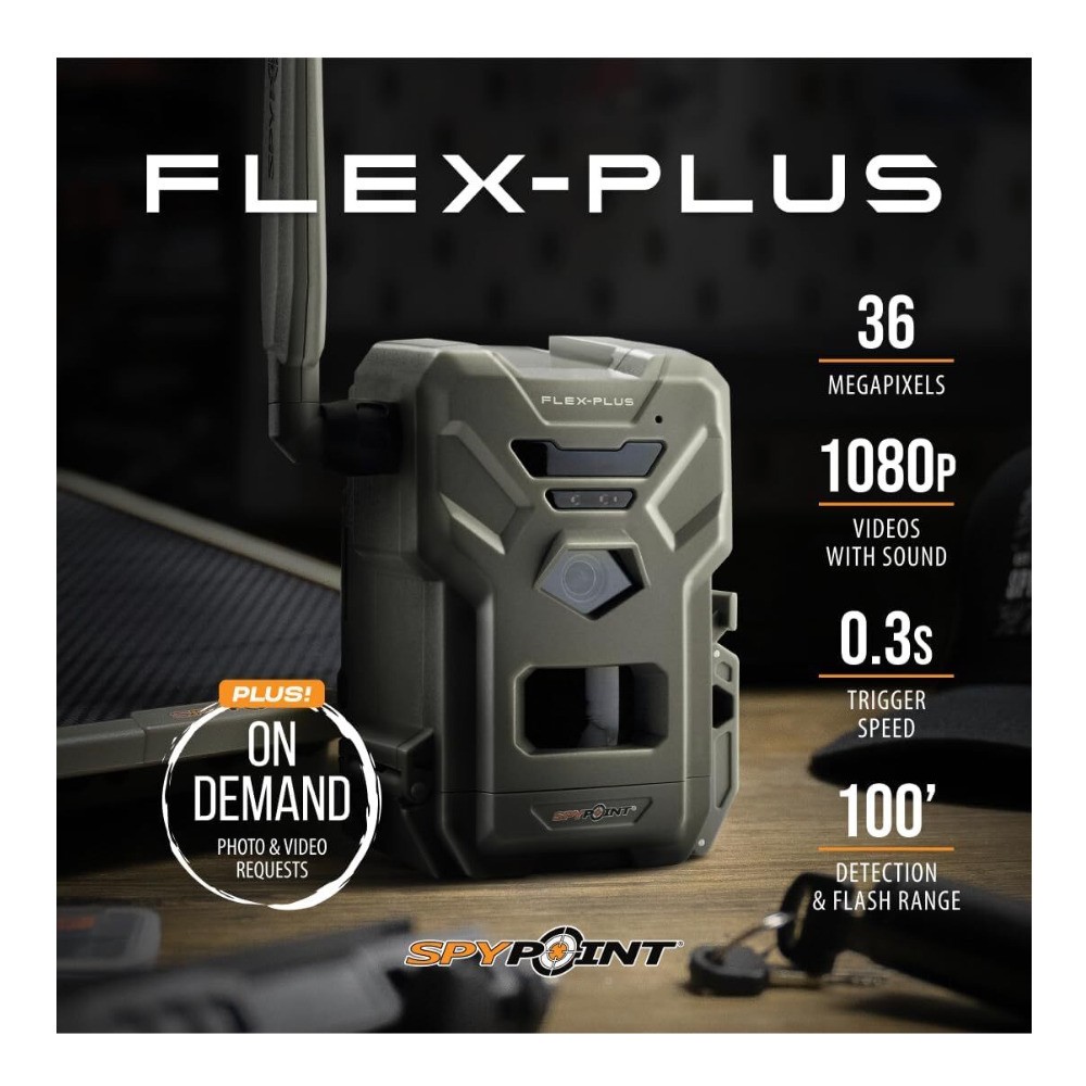 Spypoint Flex-Plus Cellular Trail Camera MicroSD Card Reader Bundle
