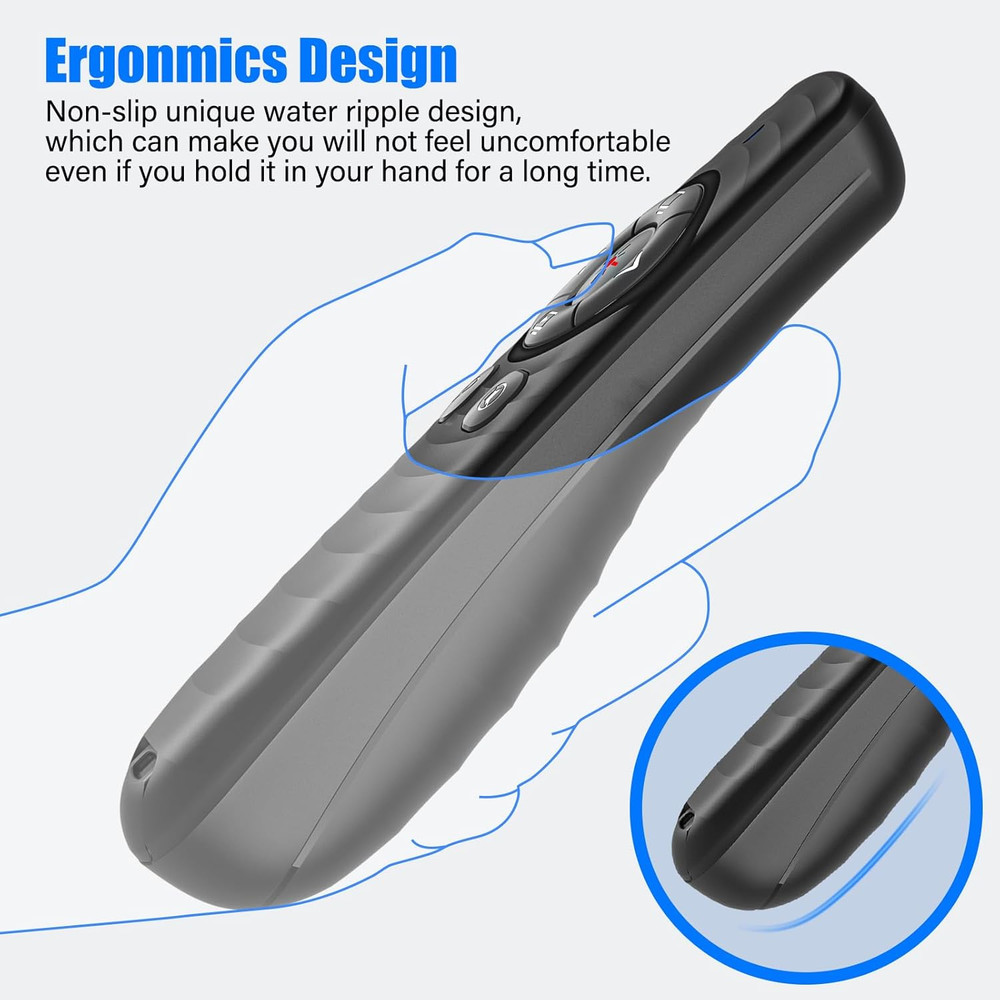 2-In-1 USB TYPE-C Presentation Clicker Wireless Presenter Remote Clicker, Pow...