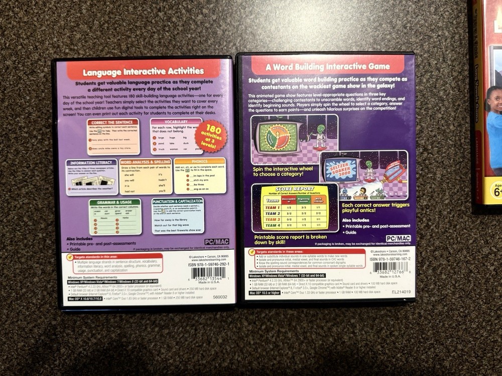 Lot 12 Lakeshore Interactive Educational Games Lot PC/Mac CD Rom Elementary 6+
