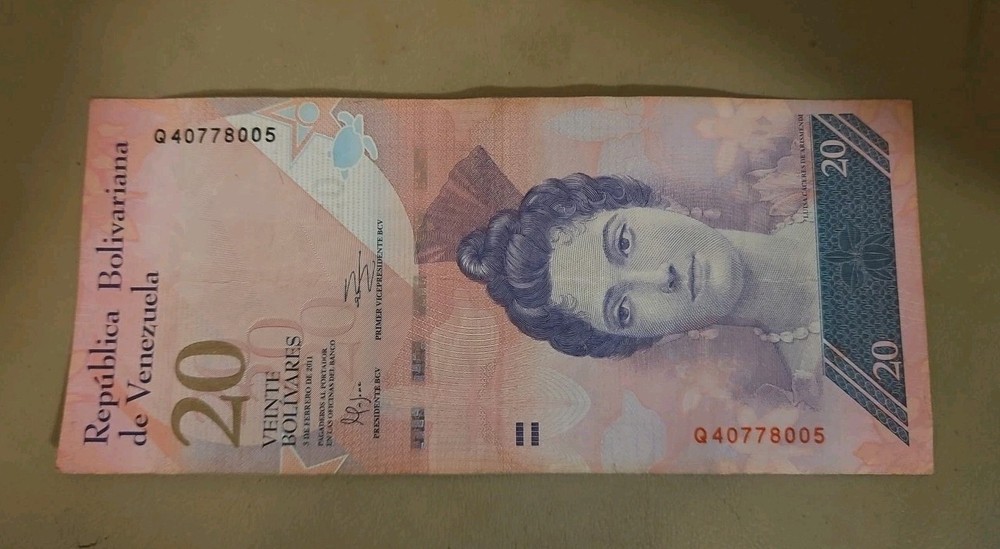 2011 Venezuela 20 Bolivares Note