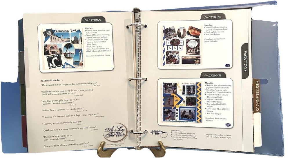 Creative Memories Page Patterns Organizer Scrapbooking 3 Ring Binder 2005