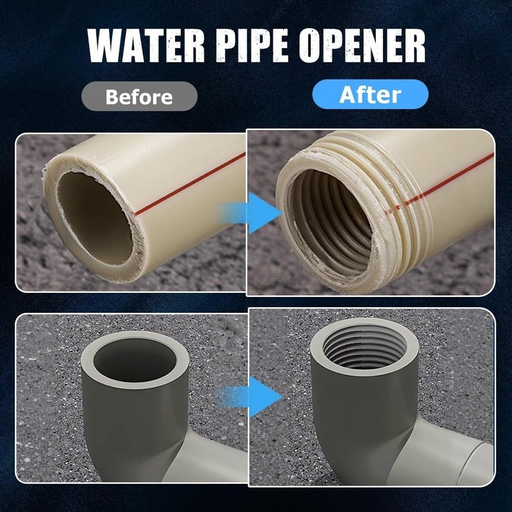 2X Water Pipe Internal & External Integrated Threader Kit Threader Cutting Tool