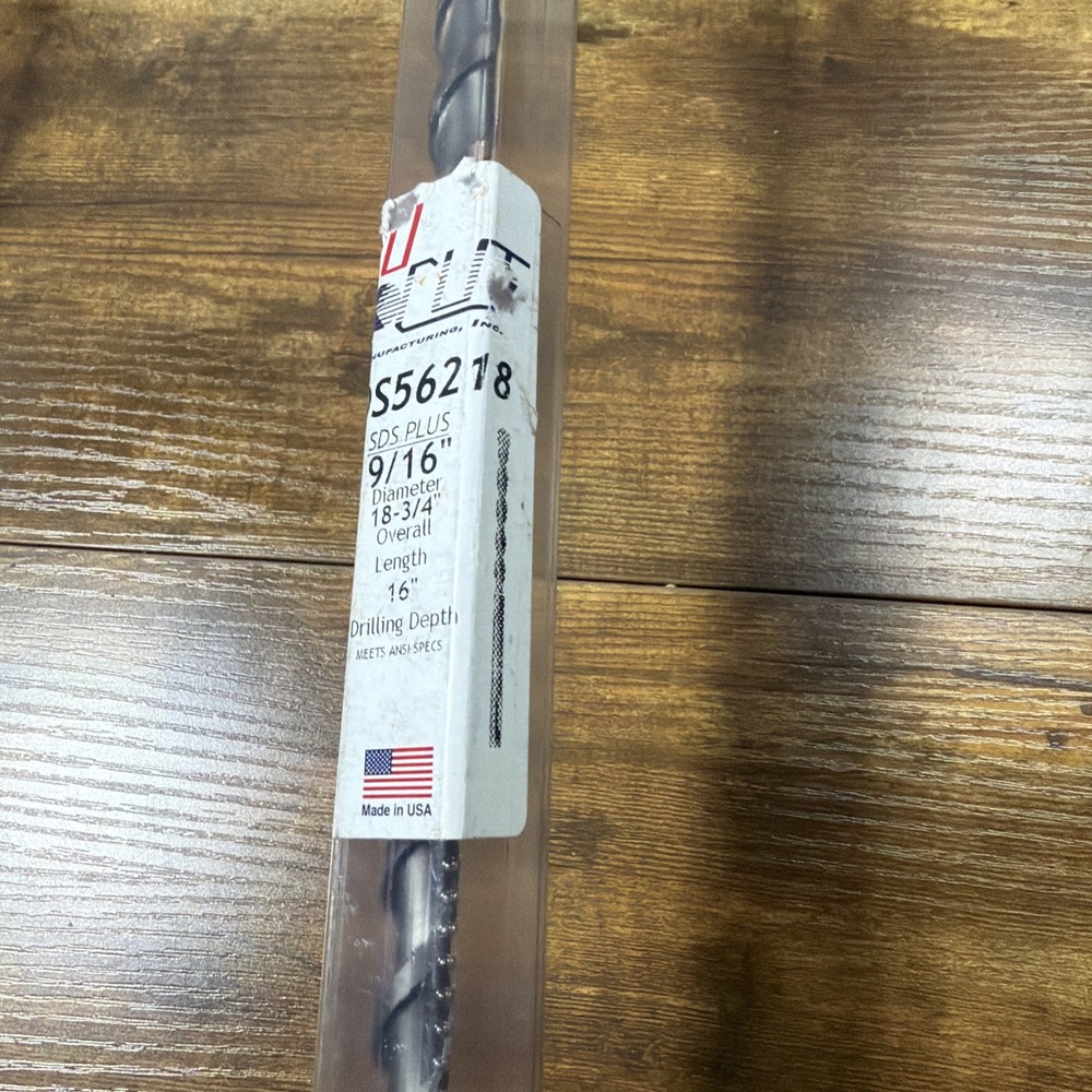 TruCut Hammer Drill Bit SDS56218 9/16” Diameter 16” Drilling Depth New