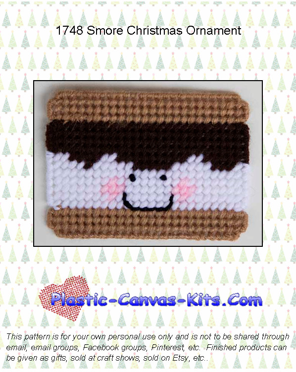 Smore Christmas Ornament- Plastic Canvas Pattern or Kit
