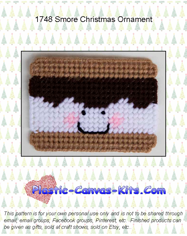 Smore Christmas Ornament- Plastic Canvas Pattern or Kit