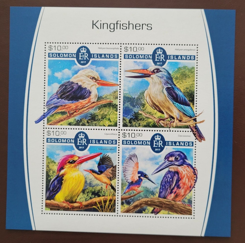 Solomon Island 2017 / Birds - Kingfishers / 4v ms