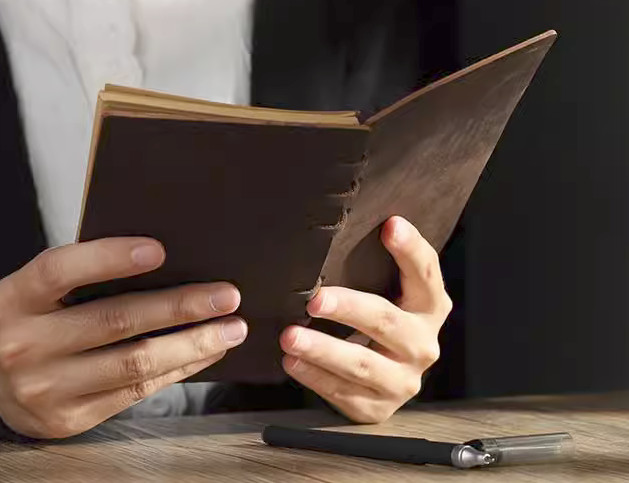 A6 loose leaf Writing note Notebook sketchbook binder Notepad leather brown Q348