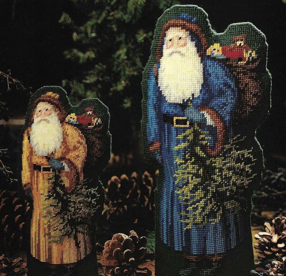 STANDING SANTAS CHRISTMAS PLASTIC CANVAS PATTERN INSTRUCTIONS