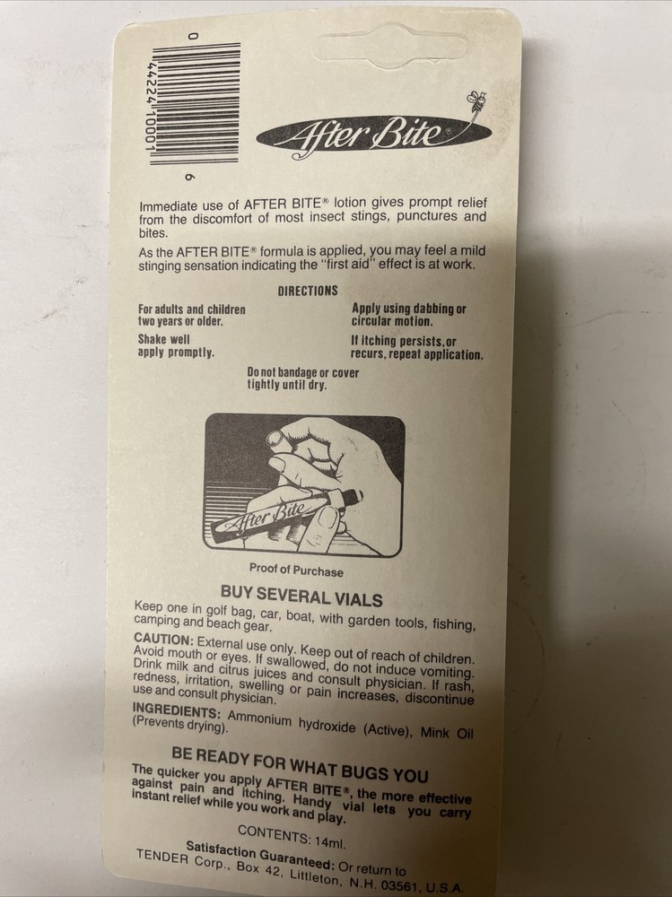 Vintage After Bite - Insect Bite Remedy - 14Ml NOS