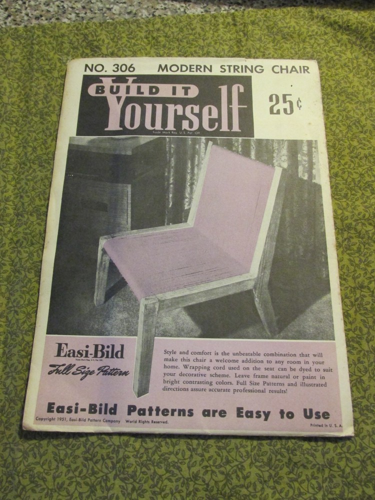 Easi-Bild Build It Yourself PATTERN COMPLETE  NO. Modern String Chair